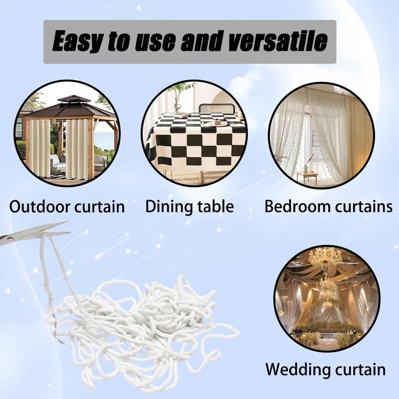 Mormchlots 13Yard(12m) Curtain Weights, 20Grams / Meter Outdoor Drapery Weights