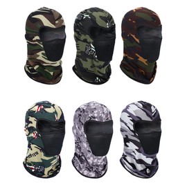 Sumind 6 Pieces Winter Balaclava Face Mask Breathable Ski Face Cover Dust Protection Mask Long Neck Cover for Outdoor Activities(Camouflage Colors, Large)