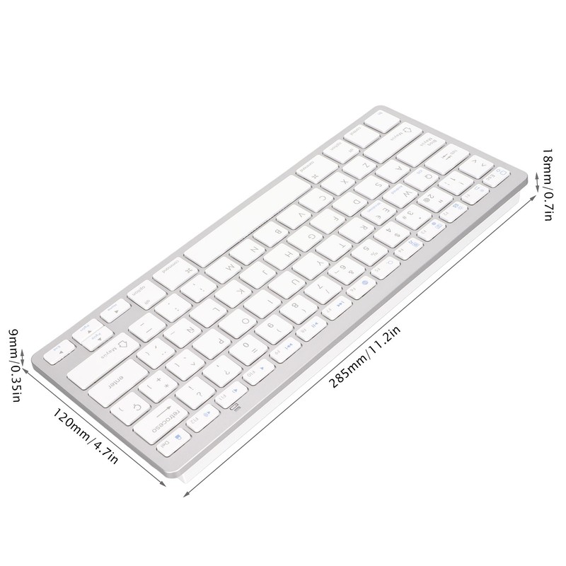 Wireless Keyboard Ultra Lightweight Ergonomic Compact Keyboard for IOS, for