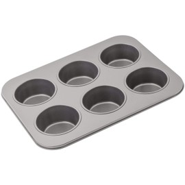 Judge Bakeware JB59 Non-Stick Cupcake/Muffin Baking Tin Tray with 6 Large Cups, 9 x 3.5cm, Dishwasher Safe, 5 Year Guarantee