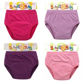 Bright Bots Potty Training Pants with Absorbent and Water Resistant Layer. Bright Pull On Washable Cotton Pants for Toddlers 4 Pack