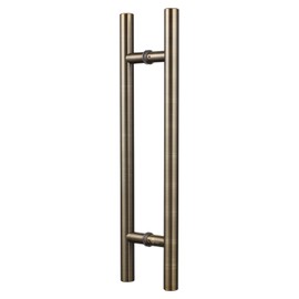 TOGU TG-6012 24 inches Solid Standoffs Heavy-Duty Commercial Grade-304 Stainless Steel Push Pull Door Handle/Barn Door Pull Handle/Glass Pulls, Brushed Antique Bronze Finish