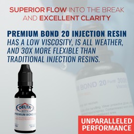 Delta Kits Windshield Repair Resin Premium Bond 20 - Automotive Glass Resin - for Windshield Repair Systems, Bridges, and Injectors (15 ml)