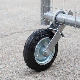 YONSIN 6" Gate Wheel Caster for Metal Swing Gate with 1-5/8" Thru 2" Gate Frames, Heavy Duty Gate Support Wheel for Chain Link Fence, Prevent Gate from Dragging, 2 Pcs, Silvery