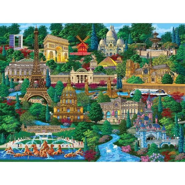 Bits and Pieces - 300 Large Piece Jigsaw Puzzle for Adults - Paris City View - 300 pc France Jigsaw by Artist Joseph Burgess