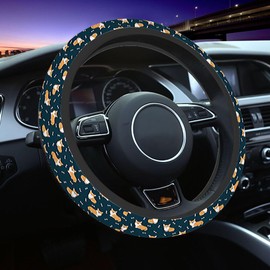 NOMEDOGYIm Corgi Car Steering Wheel Cover and a Bone Steering Wheel Cover Car Decor Suitable for Most Vehicles Including Trucks and SUV