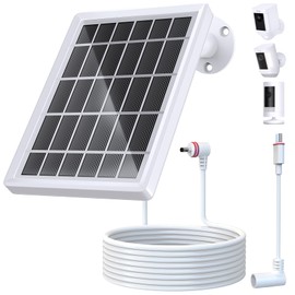 Solar Panel for Ring Camera, Solar Panel for Ring Spotlight Cam Plus/Pro/Battery and Ring Stick Up Cam Battery, 6V 3W Solar Panel with 13.1Ft Fast Charging Cable, USB-C and DC3.5mm Ports