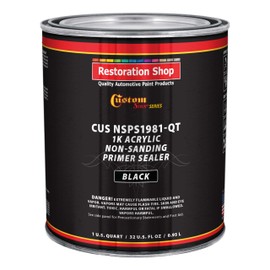 Custom Shop Premium 1K Acrylic Non-Sanding Primer Sealer Paint, Color Black, 1 Quart - Fast Drying, Ready-To-Spray, Apply Over Automotive Primer Surfacers, Sanded Finishes - Topcoat Urethane, Enamel
