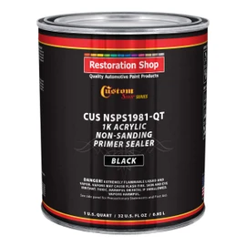 Custom Shop Premium 1K Acrylic Non-Sanding Primer Sealer Paint, Color Black, 1 Quart - Fast Drying, Ready-To-Spray, Apply Over Automotive Primer Surfacers, Sanded Finishes - Topcoat Urethane, Enamel