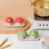 Sizikato 2pcs Porcelain Salt and Pepper Shakers with Tray, Mushroom