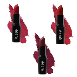 Kit Labial Mate Bissú Tonos Rojos 3 Pzas (Rojo intenso, 3)