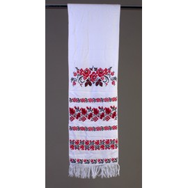 Rushnichok 190x35cm Ukrainian RUSHNYK Hand Embroidered Towel Red Black Slavic Wedding Decor