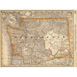 Historic Map : National Atlas - 1879 Washington. - Vintage Wall Art - 30in x 24in