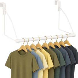 HOLDN’ STORAGE Over The Door Hanger - Door Rack Hangers for Clothes - Space Saving Designed for Bedroom & Bathroom - Ideal for Clothes & Towels - Drying Rack, White