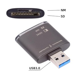 Cablecc - Lector de tarjetas de memoria NM Nano y SD de 5 Gb/s USB 3.0 para teléfono Mate Seial y cámara y ordenador portátil