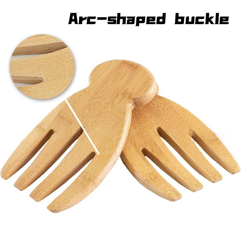 Wooden Salad Servers,Salad Hands,Wood Salad Tongs for Serving, Great for