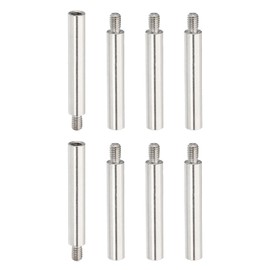 PATIKIL M4 x 40 + 6 mm Round Spacer Screws Extension Pins 8 Pieces Stainless Steel Threaded Sleeve Standoff Bolts Screws Replacement for Bindings Refillable Scrapbook Photo Album Craft DIY