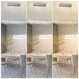 Modern Luxury Dining Chandelier Round Crystal Ceiling Lamp with Remote Control Nordic StyleDesign Style: Modern, Lamp Power(W): 25, Number of Lights: LED, Product Size: 54*47cm