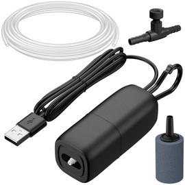 Pawfly Portable Aerator for Fish, Small USB Air Pump for Bait Bucket up to 5 Gallons, 15 GPH Minnow Bucket Livewell Aerator for Outdoor Fishing and Fish Transport