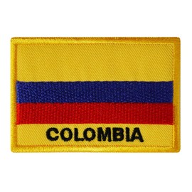 Graphic Dust Colombia Flag Embroidered Iron On Patch Applique Logo Sign Emblem