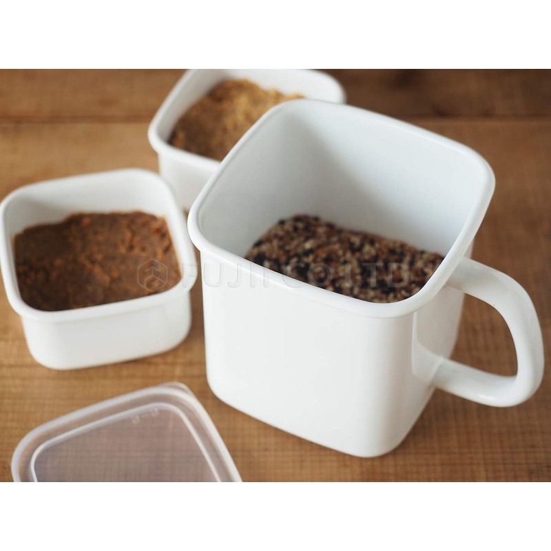 Noda Horo MSH-12K White Series Storage Container with Handle, Square