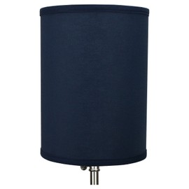 FenchelShades.com 8" Top Diameter x 8" Bottom Diameter 11" Height Cylinder Drum Lampshade USA Made (Linen Navy Blue)