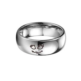 Jack and Sally Wedding Ring for Couple Stainless Steel Band Fashion Matching Skellington The Nightmare Before Christmas Statement Jewelry Valentine's Day Anniversary Birthday Promise Gift for Lover