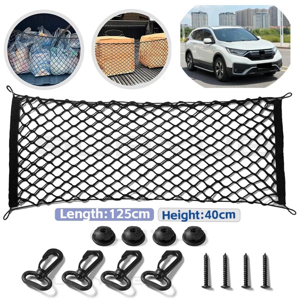 QUAYUB 125x40cm Rear Trunk Envelope Style Mesh Cargo Net New