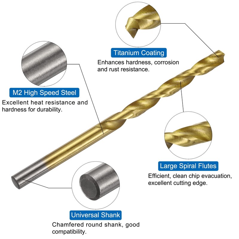 sourcing map Metric Tap & Drill Bit Set, 2pcs M6
