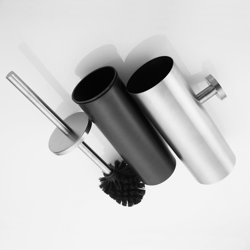 Wall-Mounted Toilet Brush Holder Set (Brushed Color)