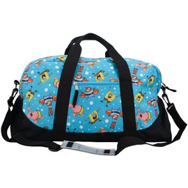 SpongeBob Duffle Bag, 16 inch Travel Sleepover Weekender Bag for Girls & Boys, Blue