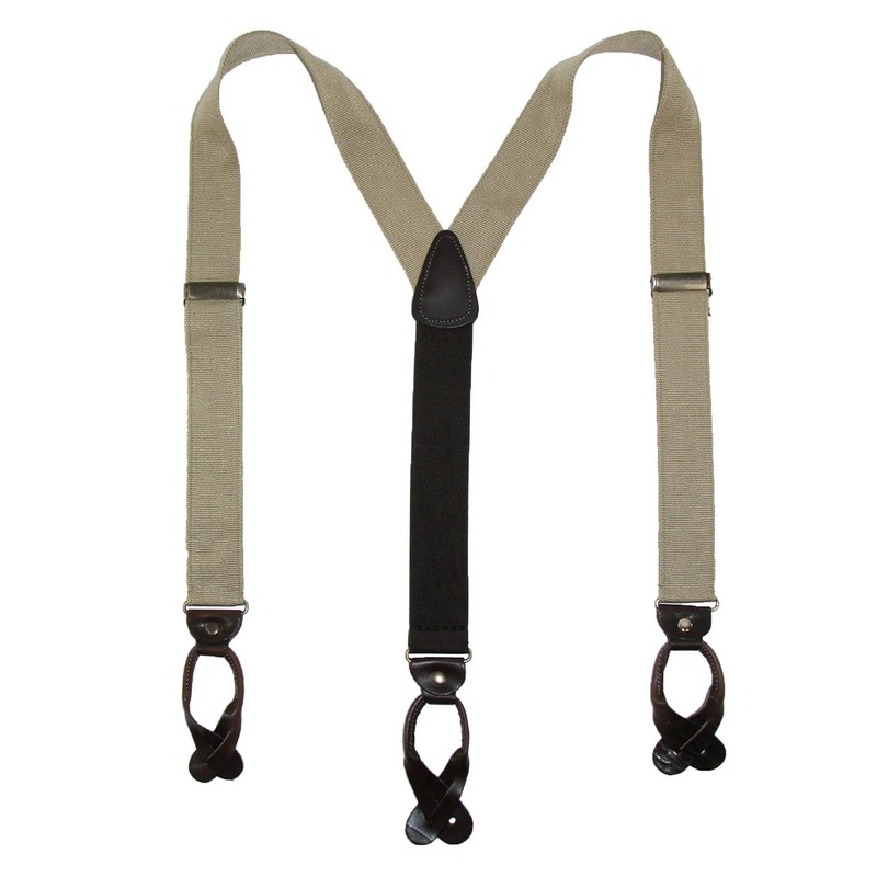 CTM Men's Canvas Button-End Old West Suspenders (Tall Available), X-long,