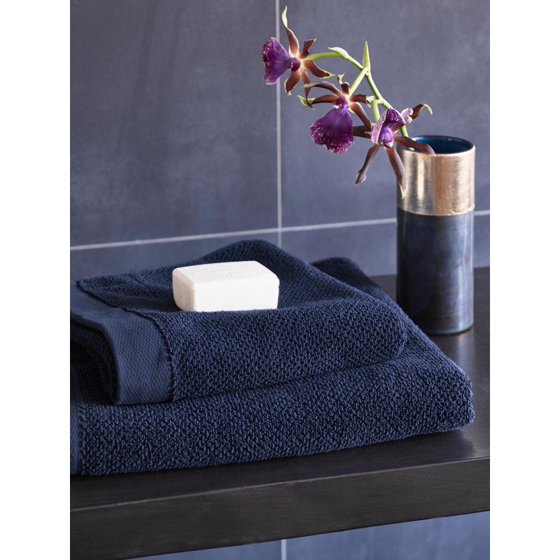 ESSENZA Connect Organic Hand Towel Plain Blue 50 x 100