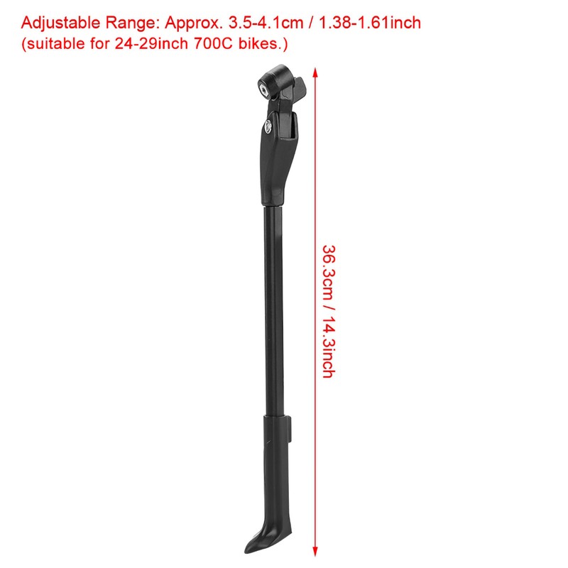 Aluminium Alloy Adjustable Bike Kickstand Side Stand Accessory for 24-29inch