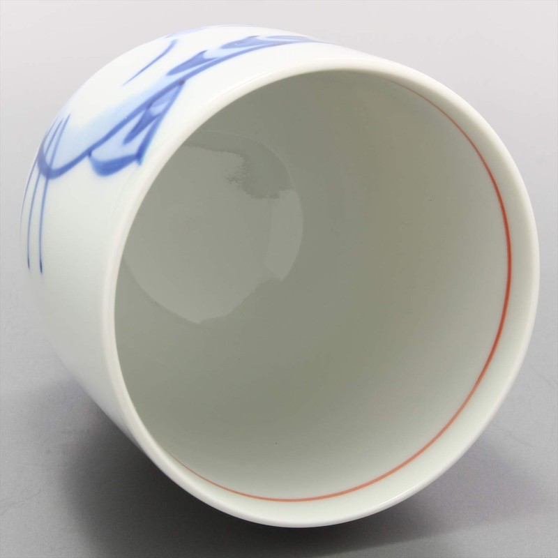 Hasamiyaki 404269 Small Round Cat Teacup Red