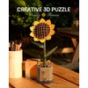 ROBOTIME 3D Puzzles Wooden Flower Sunflower DIY Model Building Kit