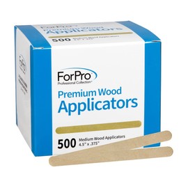 ForPro Professional Collection Premium Wood, Non-Sterile, Hair Removal Waxing Applicators, Medium, 4.5” L x .375” W, 500-Count