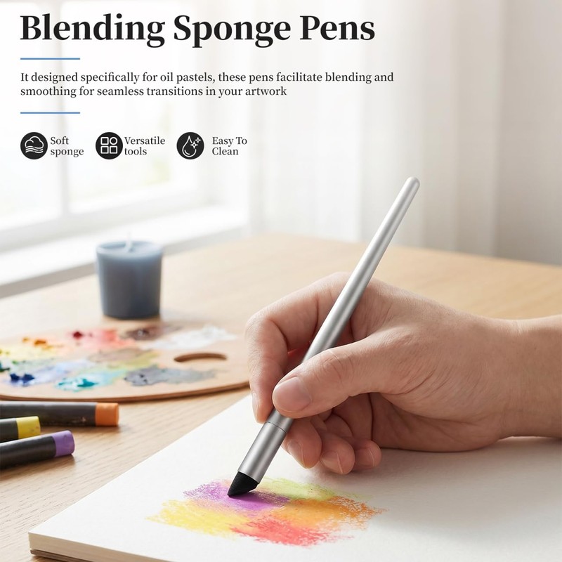 DECHOUS Oil Pastel Blending Sponge Pens 3Pcs Artist Smudge Pen