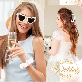 Women's Hair Clip, Heart Sunglasses with Pearls, Hair Scrunchie, Bridesmaids Scrunchies, Scrunchies, Hair Clips, Women, Wedding Accessories for Bride, Stag Night