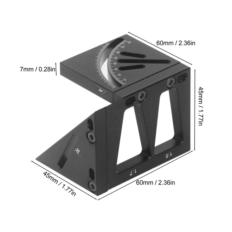 Multi Angle 3D Protractor 45 Degree Marking Ruler Essential Woodworking
