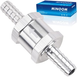 MINOOM Fuel Check Valve One Way Inline Non Return Diesel Gasoline Silver (6mm 1/4")