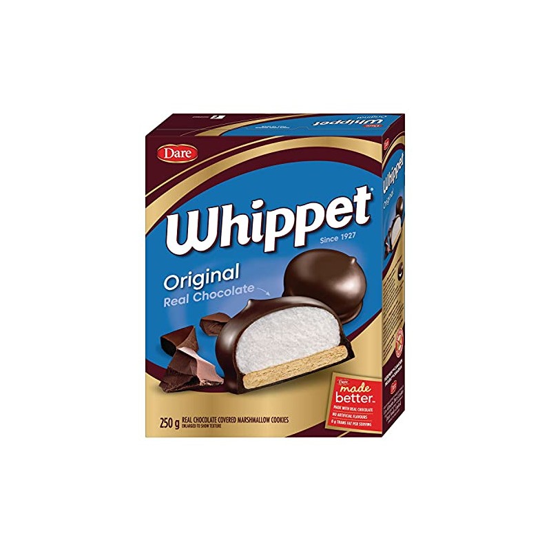 Whippet Original Chocolate Covered Marshmallow Cookies,250g/9oz., Imported from Canada)
