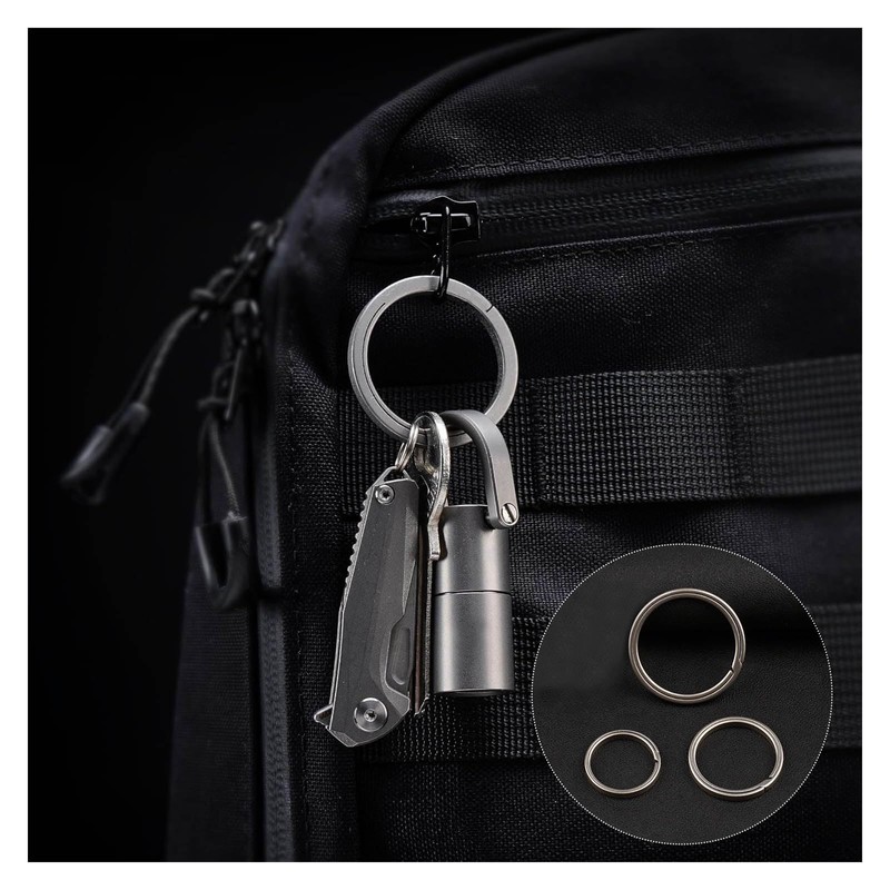 EULAPGOE Pack of 3 Titanium Key Rings, 25/20/16 mm Titanium
