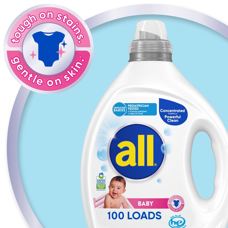 all Baby, Gentle for Baby, Liquid Laundry Detergent, Hypoallergenic for
