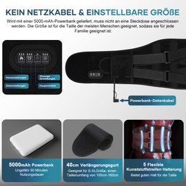 Vibration Massage Heat Belt Black