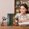 Black Metal Reading Stickman Bookends
