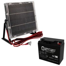 Mighty Max 12V 18Ah SLA Replaces Champion Generator 9000 7000 + 12V Solar Panel