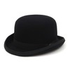 EOZY Mens 100% Wool Black Bowler Derby Hat Satin Lined
