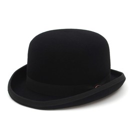 EOZY Mens 100% Wool Black Bowler Derby Hat Satin Lined Fedora Party Costume Hat