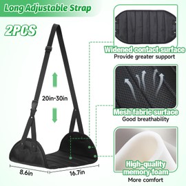 Qaestuan Pack of 2 Footrest Foot Rest Airplane Travel Foot Hommock Aeroplane Footrest Foot Hammock Hanging Foot Hammock Adjustable Airplane Leg Support Provides Relaxation and Comfort for Long Flights
